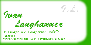 ivan langhammer business card